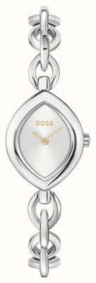 BOSS Fiora Quarzuhr mit zwei Zeigern (22,4 mm), silbernes Zifferblatt / Edelstahlarmband 1502837