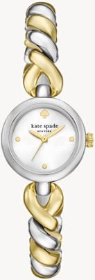 Kate Spade Monroe (24 mm) mostrador prateado / pulseira de aço inoxidável bicolor KSW1873