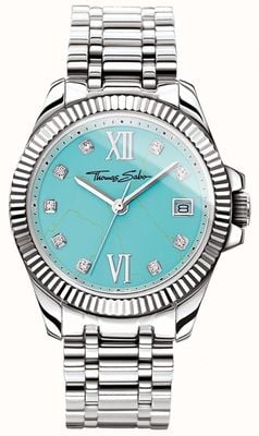 Thomas Sabo Dames glam en soul goddelijk horloge turquoise wijzerplaat WA0317-201-215-33