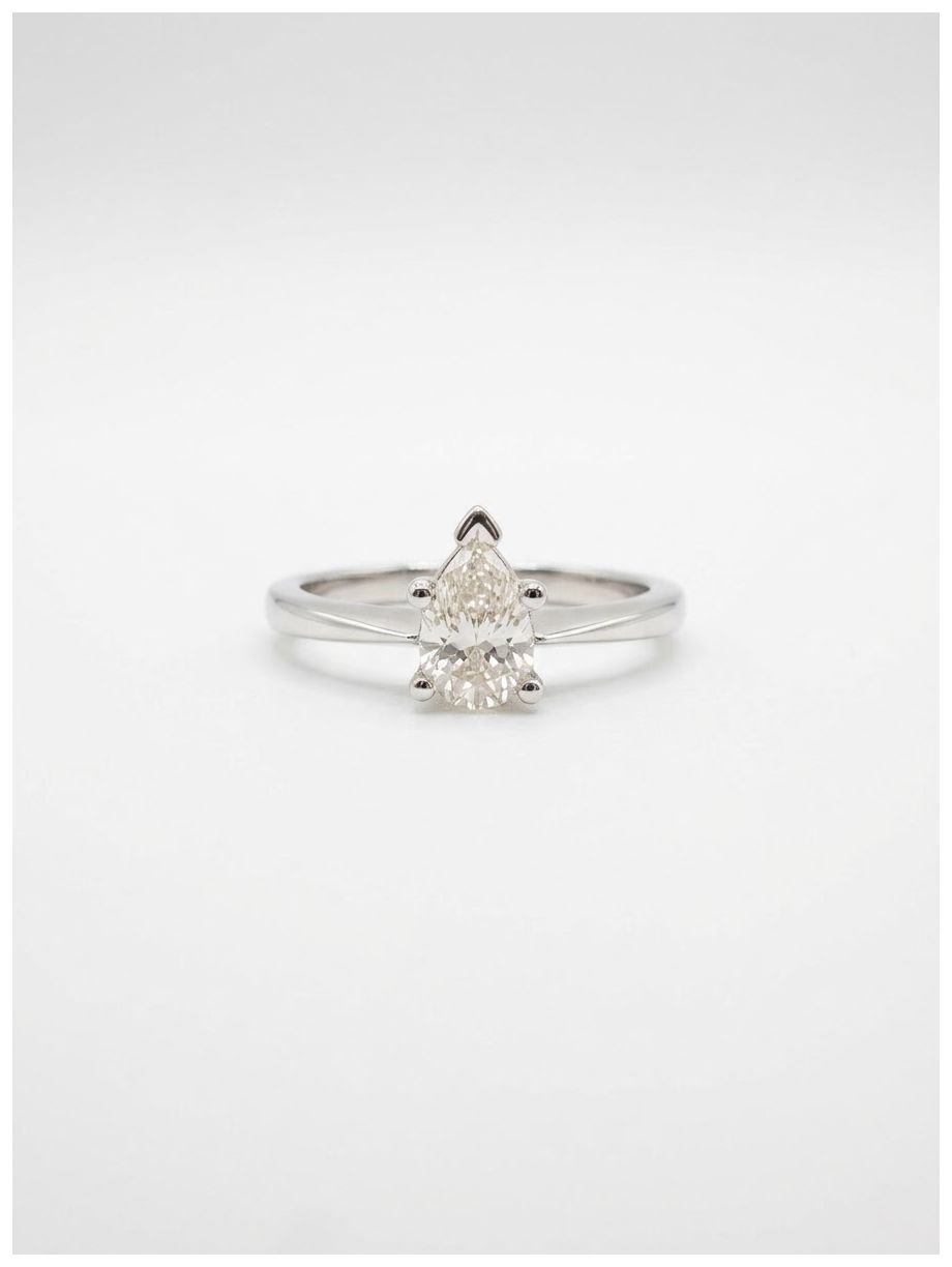 James Moore & Co 0.49ct Pear Natural Diamond 18ct White Gold Jewellery