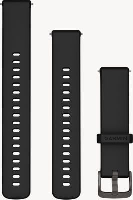Garmin Bracelet à dégagement rapide (18 mm) en silicone noir avec boucle ardoise - bracelet uniquement 010-13406-02