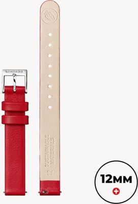 Mondaine Bracelet en cuir de raisin végétalien - rouge - (12 mm) FG311230Q