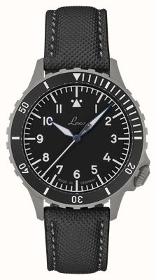 Laco Köln Automatik – sandgestrahlt (41 mm) schwarzes Zifferblatt / schwarzes Fibertech-Armband 862192