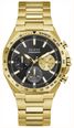Guess Men's Blake Black Sunray Dial Gold-Tone Stainless Steel Bracelet GW1122G2