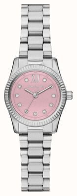 Michael Kors Lexington Petite Kristall (26 mm), rosa Zifferblatt / Edelstahlarmband MK4996