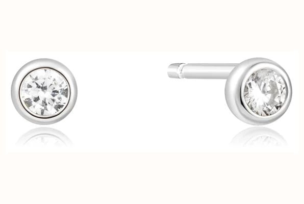 Ania Haie Silver Solitaire Cubic Zirconia Studs E059-03H