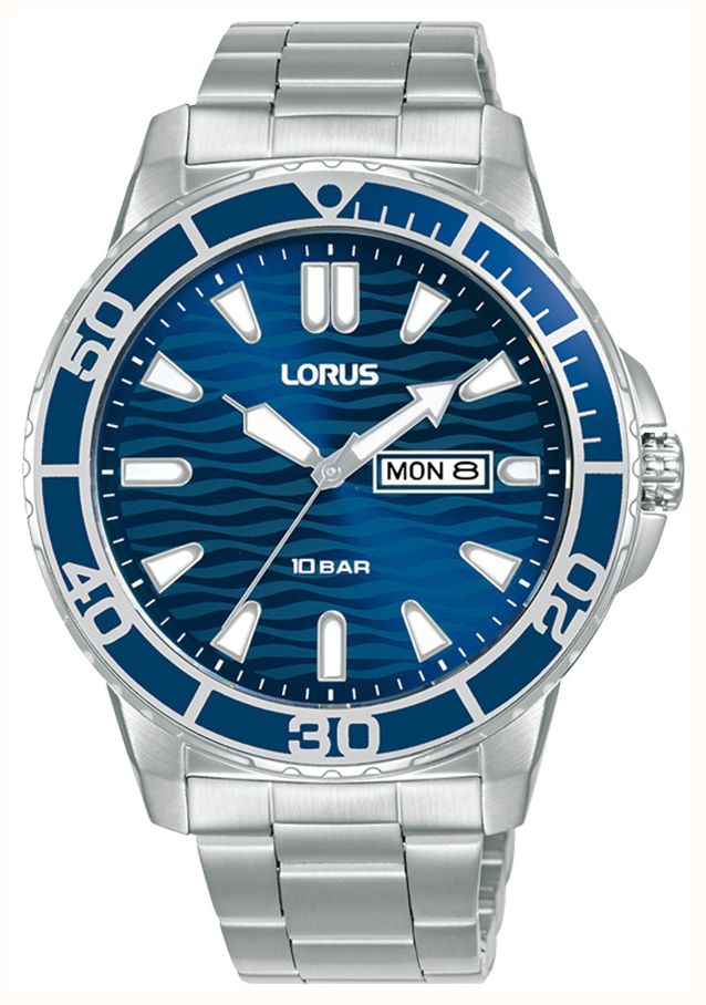 Lorus Men's Sports (42mm) Blue Dial / Stainless Steel