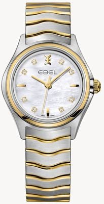 EBEL Wave lady - Cadran nacre 8 diamants (30 mm) / Or 18 carats et acier inoxydable 1216197