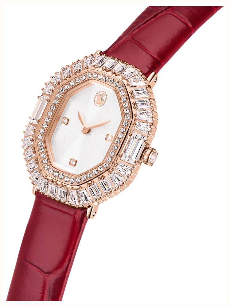 Swarovski Matrix octagon watch Leather strap, Rose gold tone, Rose gold-tone finish Watch 5746375 - alternatieve weergave 4