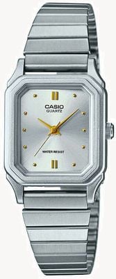 Casio Cadran argenté pour femme / bracelet en acier inoxydable LQ-400D-7AEF
