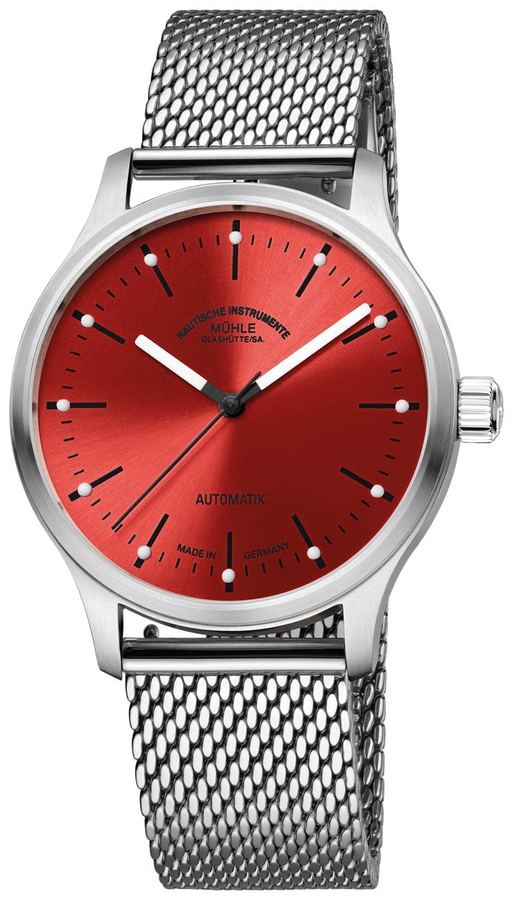 MÃ¼hle GlashÃ¼tte Panova rouge automatique (40 mm) cadran montre