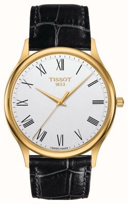 Tissot Excellence 18 Karat Gold schwarzes Lederband T9264101601300