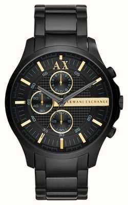 Armani Exchange Hommes | cadran chronographe noir | bracelet pvd noir AX2164