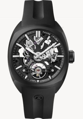 Favre Leuba Chief Skeleton Automatic (40mm) Black Skeleton Dial / Black Rubber Strap 00.20106.105.06.301