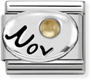 Nomination Classic November Birthstone Citrine Sterling Silver & Steel Charm 330505/11