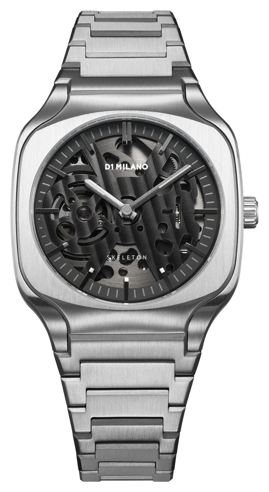 D1 Milano Cadran squelette noir carrÃ© gris profond (37 mm montre