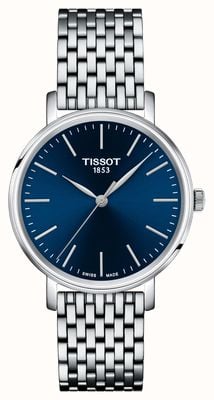 Tissot Everytime Quarz-Damenuhr (34 mm), blaues Zifferblatt / Edelstahl T1432101104100