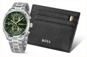 BOSS Principle Grand Prix Stainless Steel Green Dial Watch Gift Set 1570202 - widok alternatywny 4