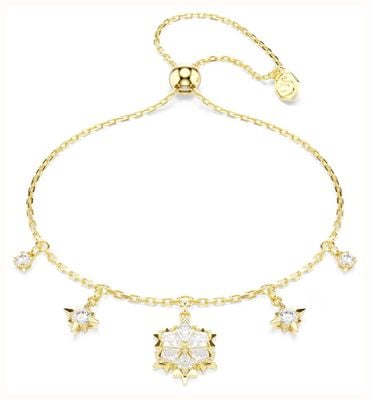 Swarovski Magic bracelet, Mixed cuts, Snowflake, White, 18K gold finish 5757800