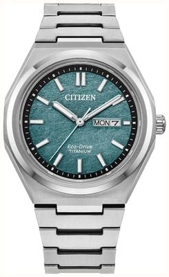 Citizen Forza Super Titanium (39mm) Textured Green Dial / Super Titanium Bracelet AW0130-85X
