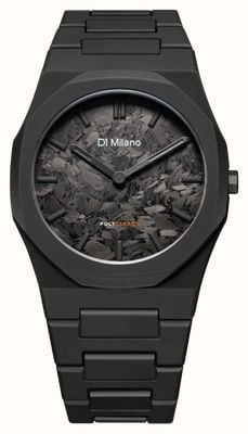 D1 Milano ポリカーボニウム（40.5mm）カーボンファイバー文字盤 / ブラックポリカーボネイトストラップ PCBJCR