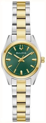 Bulova Surveyor quartz (22 mm) groene wijzerplaat / tweekleurige roestvrijstalen armband 98L329