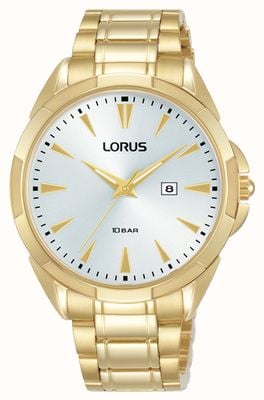 Lorus Sports Date 100m (36mm) White Sunray Dial / Gold PVD Stainless Steel RJ262BX9