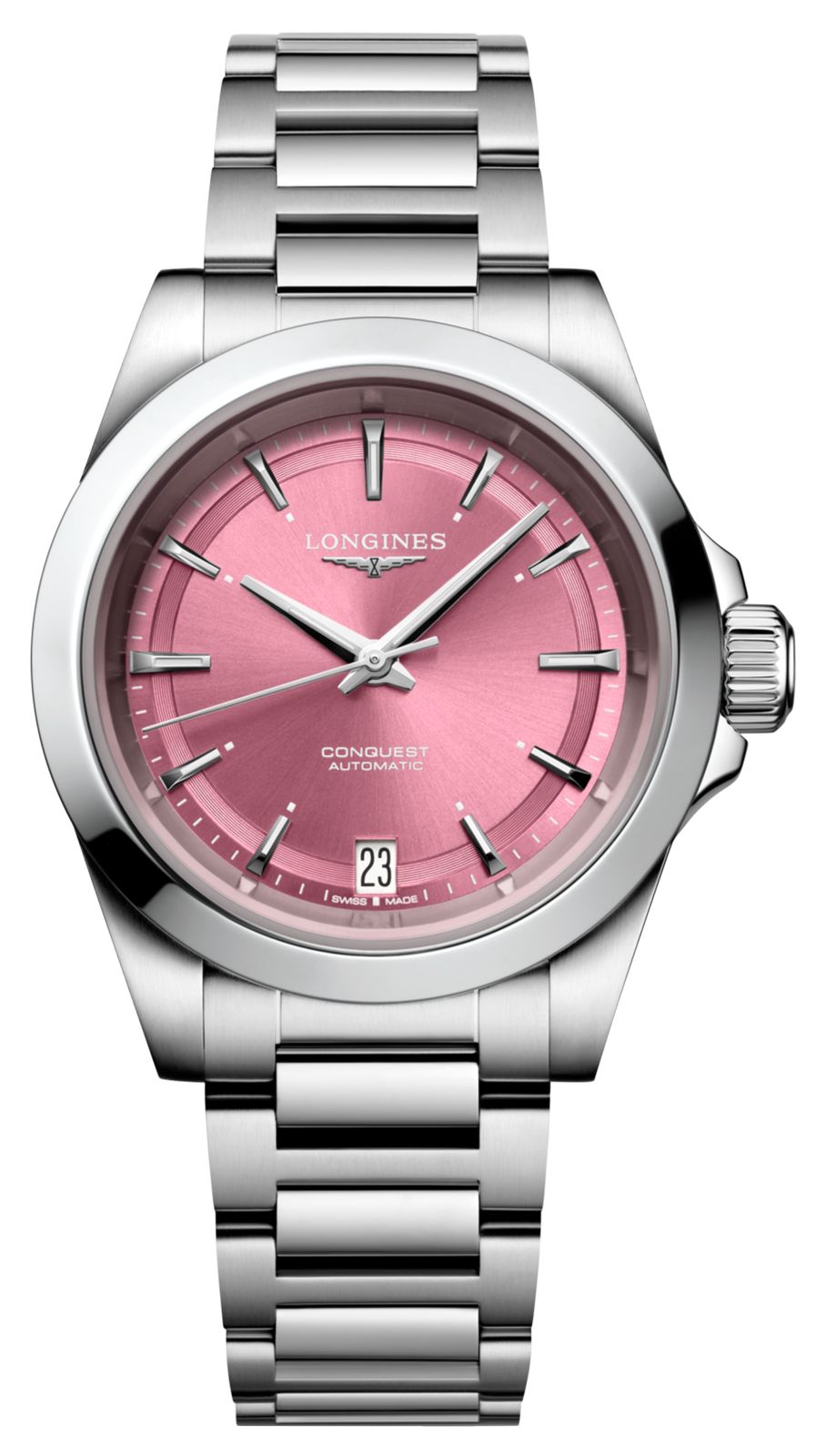 LONGINES Conquest automatique (34 mm) cadran soleillÃ© rose montre