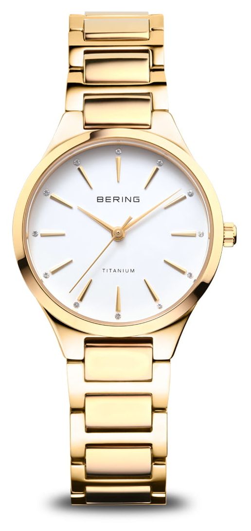 Bering Cadran blanc en titane (30 mm) pour femme / bracelet montre