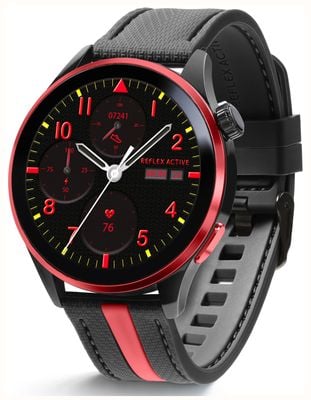 Reflex Active Series 54 AMOLED GPS Smart Calling Watch - Black & Red RA54-2236