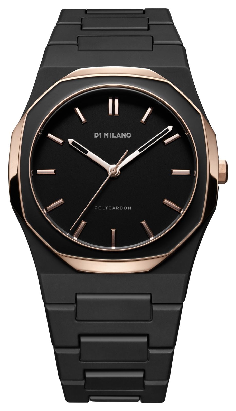 D1 Milano Polycarbon Black Mesh 405mm Matte Black Dial  Watch