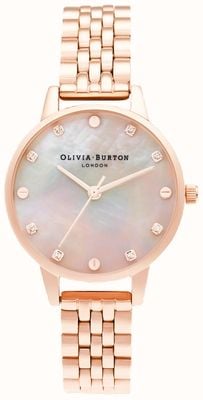 Olivia Burton | quadrante midi mop con dettaglio a vite | bracciale in oro rosa | OB16SE10