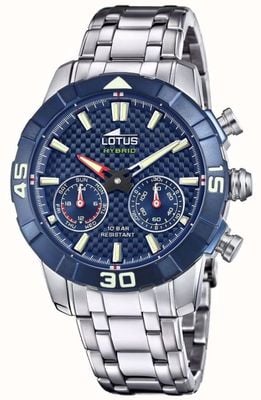 Lotus Smartwatch conectado híbrido | mostrador azul | pulseira de aço inoxidável L18810/3