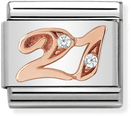 Nomination Classic 21 9ct Rose Gold & Steel Charm 430315/21