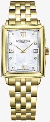 Raymond Weil Toccata damska | bransoleta platerowana złotem PVD | tarcza wysadzana diamentami 5925-P-00995