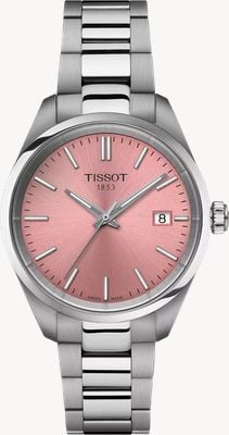 Tissot Pr 100 (34 mm) rosa Zifferblatt / Edelstahlarmband T1502101133100