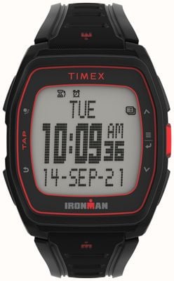 Timex Ironman T300 Digitalanzeige / schwarzes Kautschukarmband TW5M47500