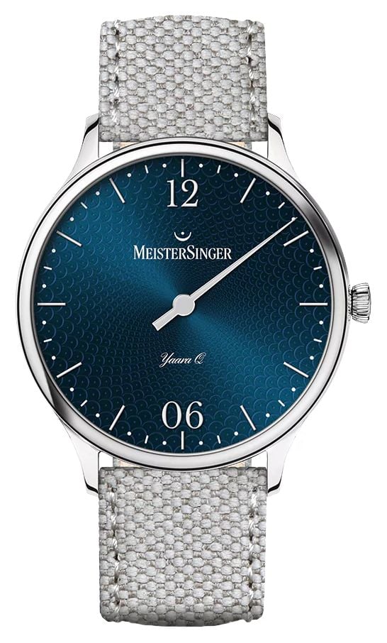 MeisterSinger Yaara q (36mm) mit blauem gemustertem uhr