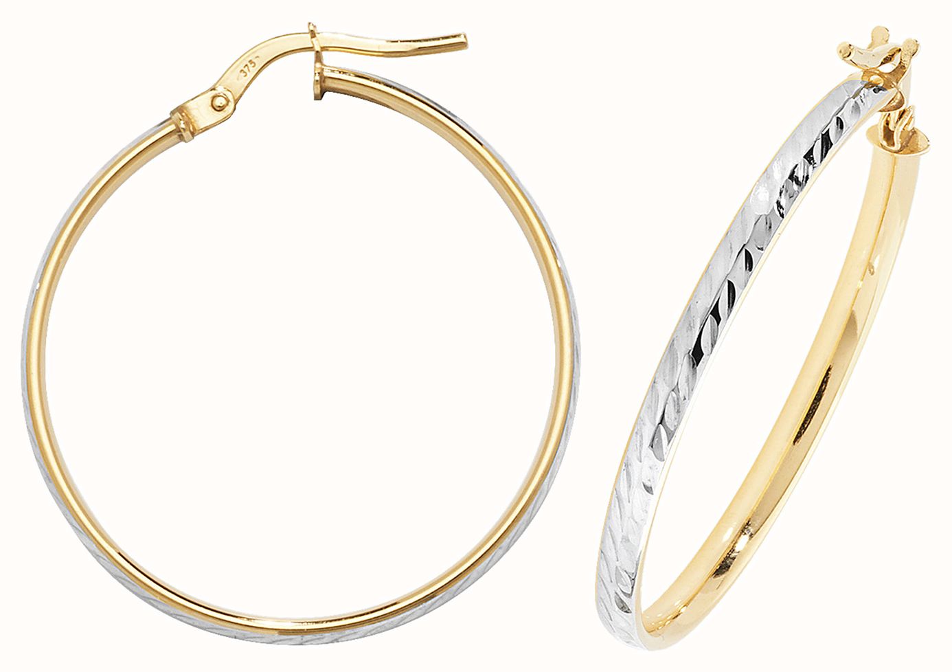 9ct diamond cut hoop 9ct diamond cut hoop