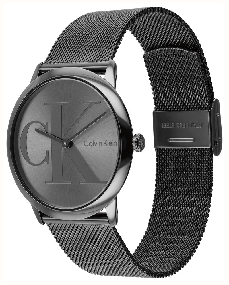 Calvin Klein Exceptional Quartz (37mm) Grey CK Dial / Grey PVD Stainless Steel Mesh Bracelet 25200606 - vista alternativa 3