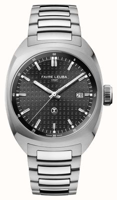 Favre Leuba Automatyczny zegarek Chief Date (40 mm), tarcza z czarnym monogramem / bransoleta ze stali nierdzewnej 00.20102.102.01.200