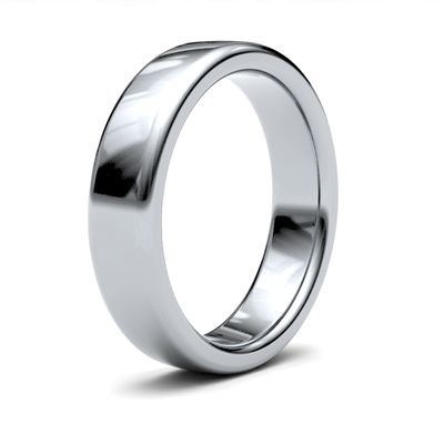 James Moore Wedding Rings | 18ct White Gold | 5mm | Heavy | Soft Court | AG_5GHS-18W