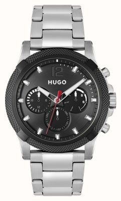 HUGO #impressionner pour hommes | cadran noir | bracelet en acier inoxydable 1530295