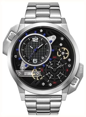 STORM Dualaton bleu (47 mm) cadran noir / bracelet en acier inoxydable 47539/B