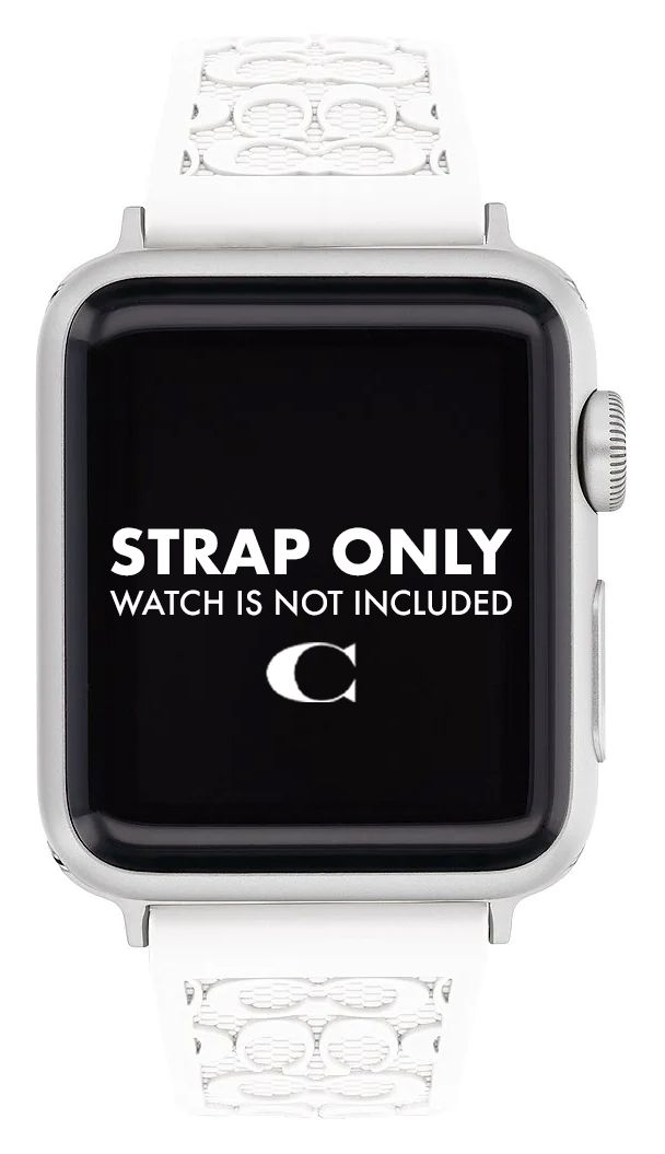 Coach Bracelet Apple Watch (38/40/41mm) silicone blanc montre