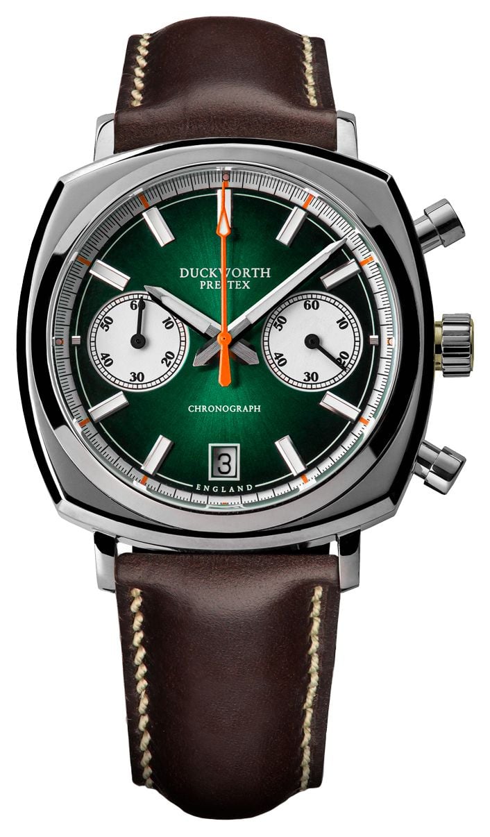 Duckworth Prestex Chronograph 42 42mm Green Sunburst Dial Watch