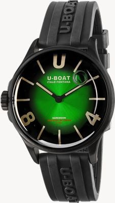 U-Boat Quadrante verde soleil in pvd Darkmoon (40mm) / cinturino in caucciù vulcanizzato nero 9503/A