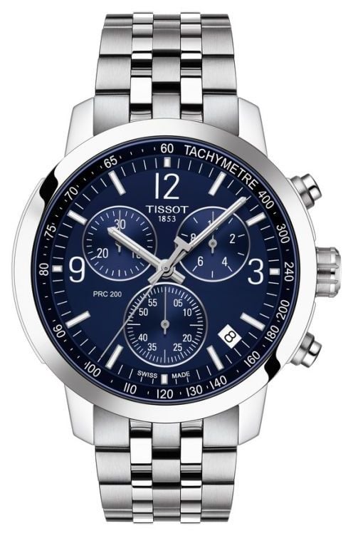 Tissot Prc 200 | chronographe | cadran bleu | bracelet en montre