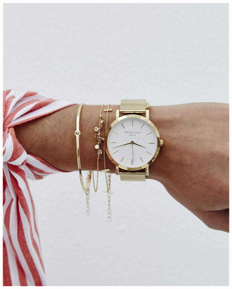 Rosefield Mercer (38mm) White Dial / Gold-Plated Stainless  display picture 2