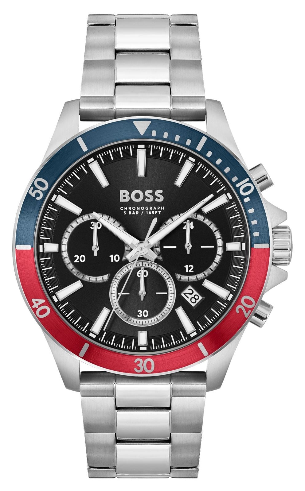 BOSS Troper (45 mm) cadran noir / bracelet en acier montre